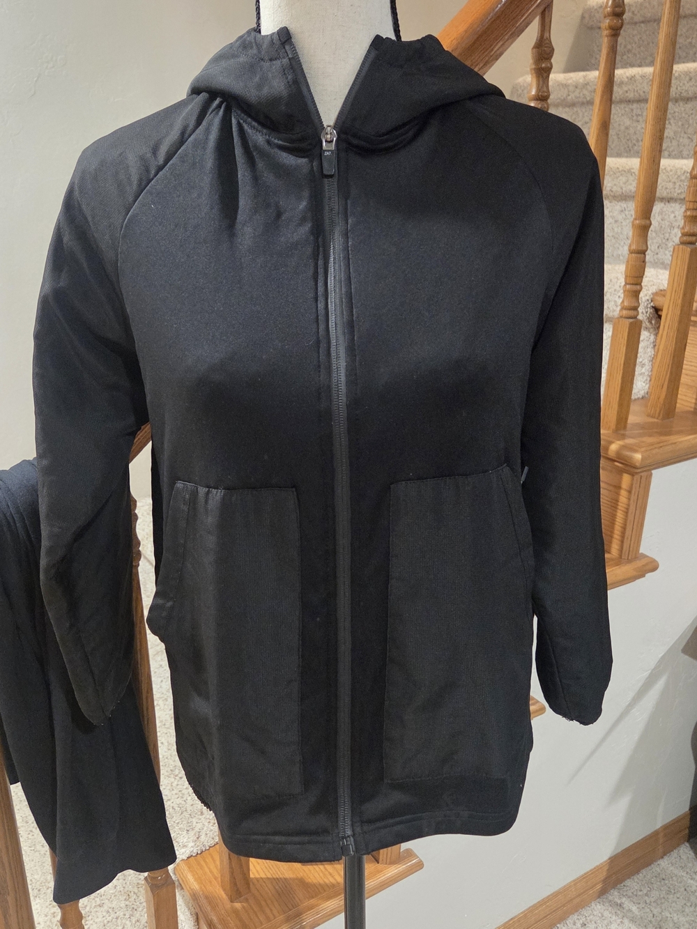 Zara Black Hooded Utility Jacket